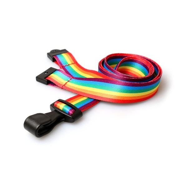 Bilde av Recycled rainbow lanyard / keyhanger 15 mm with Plastic J-Clip. 60270594 (DE,SE,NO,FI,RO,PL)